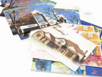 Postcards A stack of colorful postcards